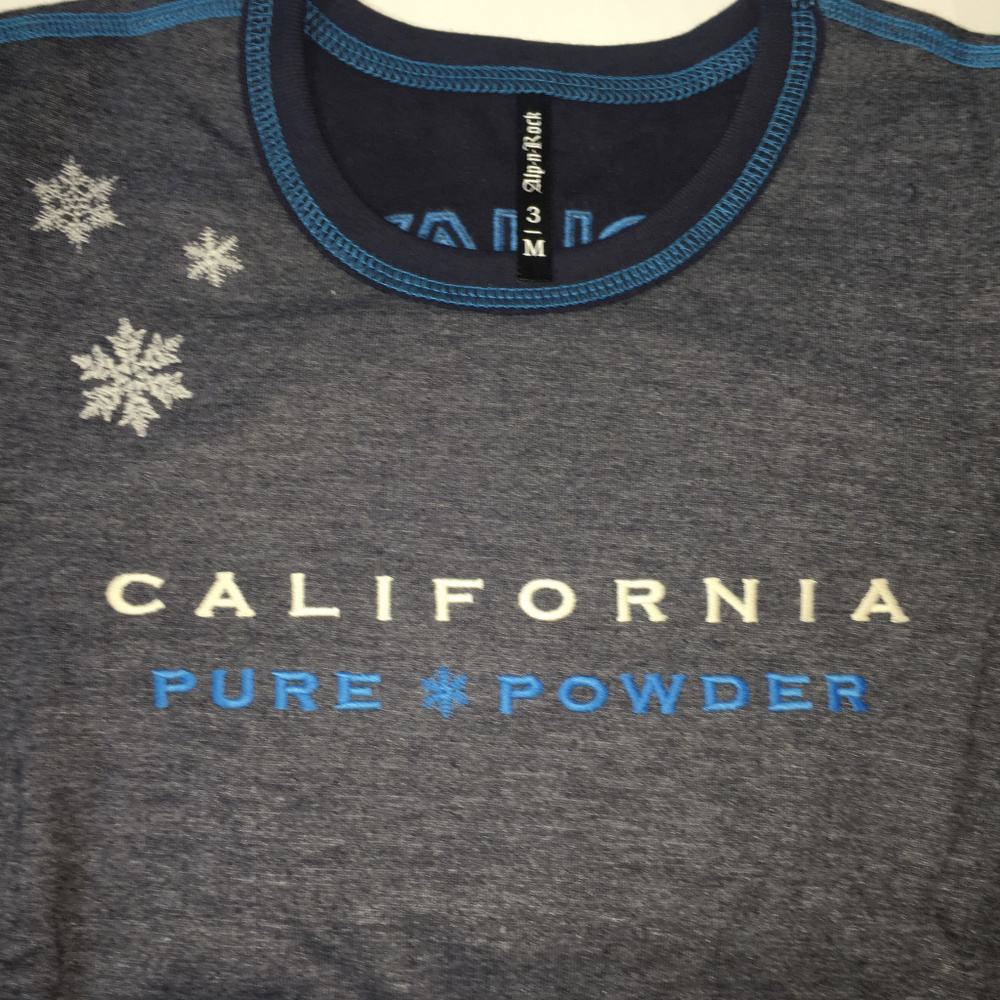 Alp-n-Rock XS 1 Heather Gray Navy Blue Shirt New